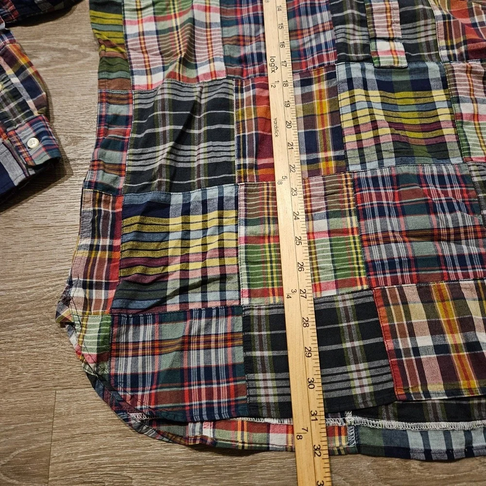 Polo Ralph Lauren XXL Patchwork Indian Madras Shirt Classic Fit Indigo NWOT